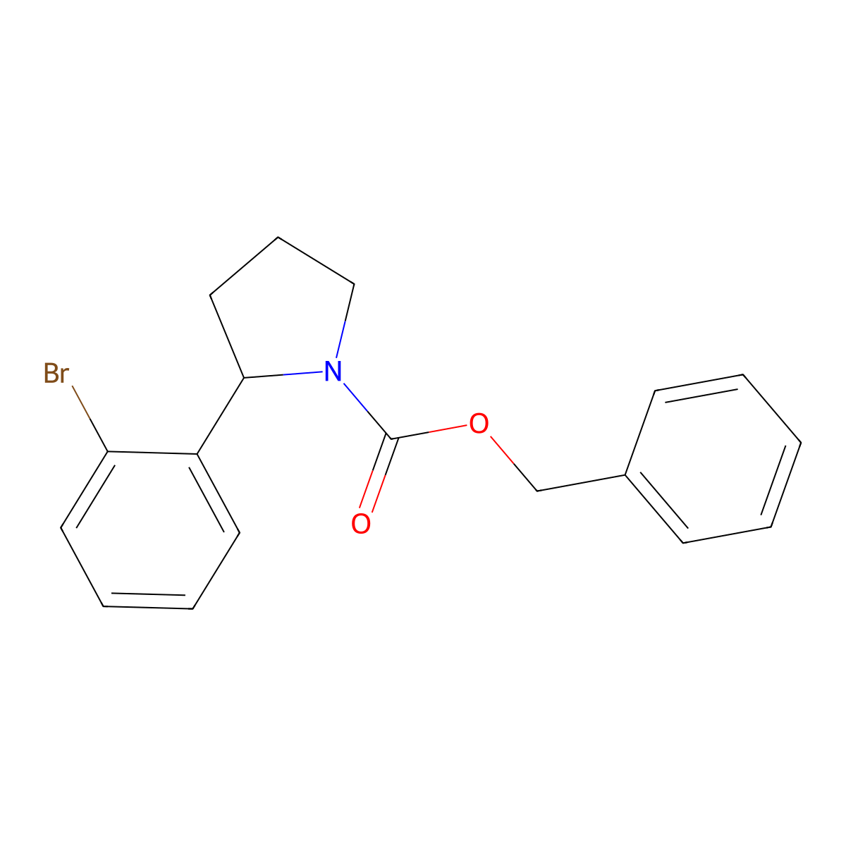 Benzyl 2-(2-bromophenyl)pyrrolidine-1-carboxylate molecular structure, CAS 1822786-90-2