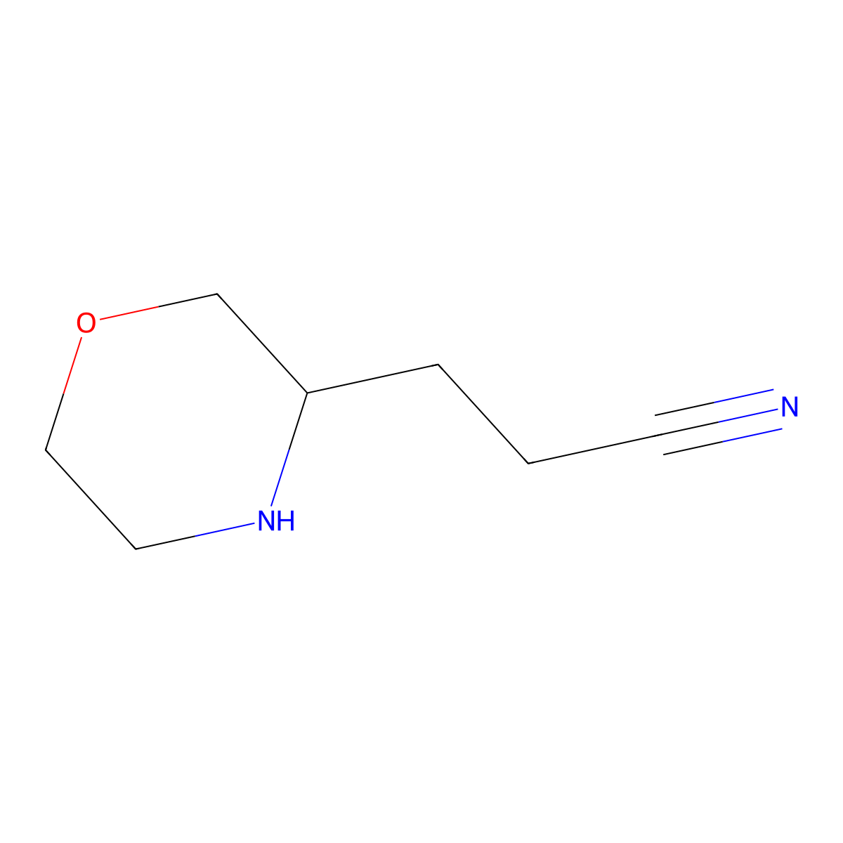 3-(Morpholin-3-yl)propanenitrile molecular structure, CAS 1822787-49-4