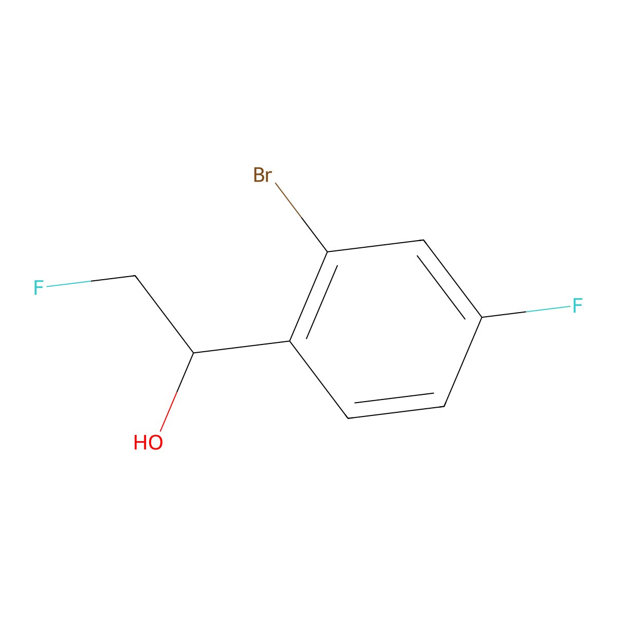 1-(2-Bromo-4-fluorophenyl)-2-fluoroethan-1-ol molecular structure, CAS 1822787-81-4