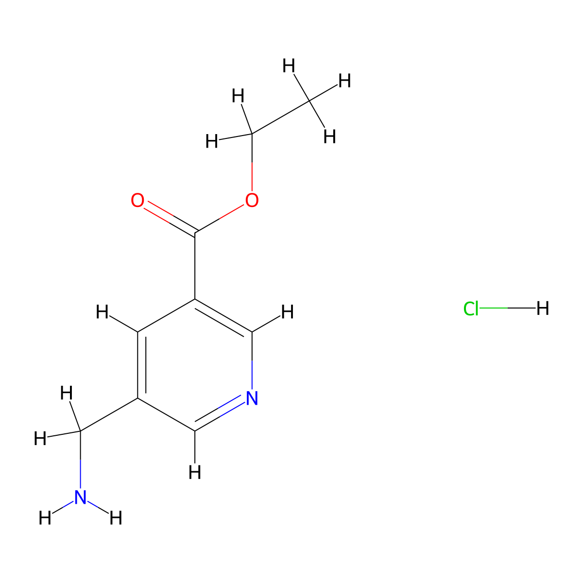 Ethyl 5-(aminomethyl)nicotinate hydrochloride molecular structure, CAS 1822787-95-0