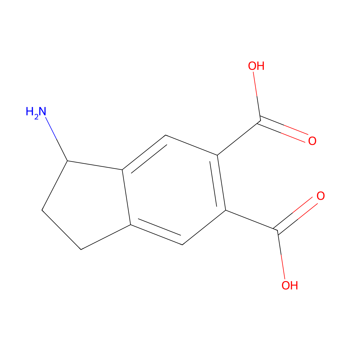1-amino-2,3-dihydro-1H-indene-5,6-dicarboxylic acid molecular structure, CAS 1822789-72-9