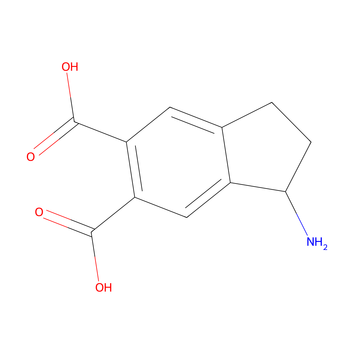 1-amino-2,3-dihydro-1H-indene-5,6-dicarboxylic acid molecular structure, CAS 1822789-72-9