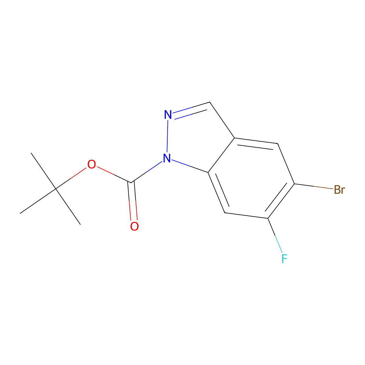 5-Bromo-1-Boc-6-fluoro-1H-indazole molecular structure, CAS 1822790-20-4