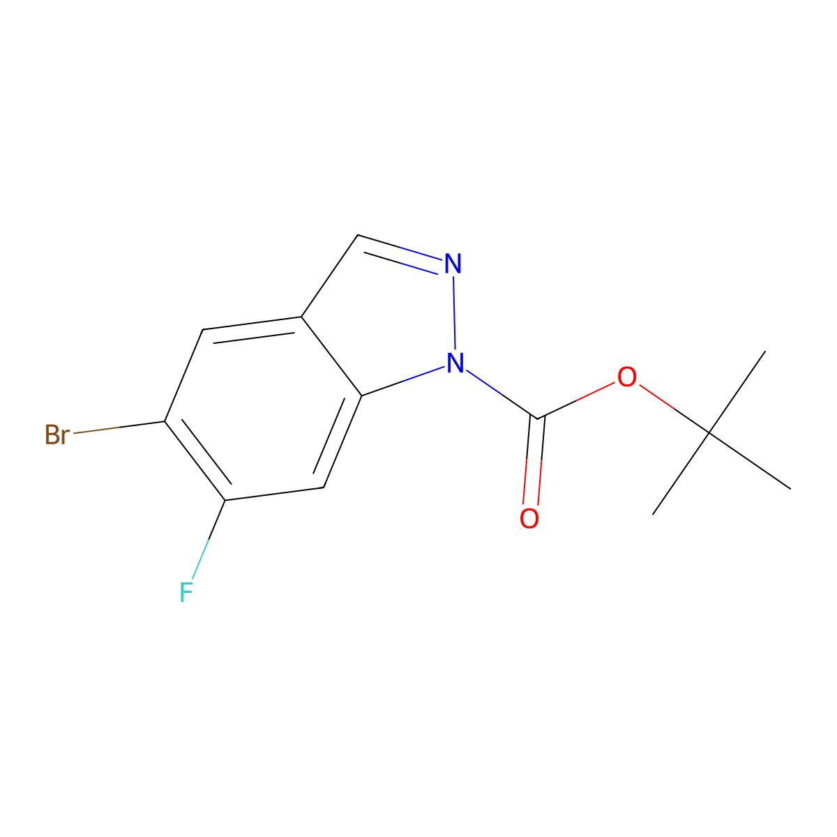 5-Bromo-1-Boc-6-fluoro-1H-indazole molecular structure, CAS 1822790-20-4
