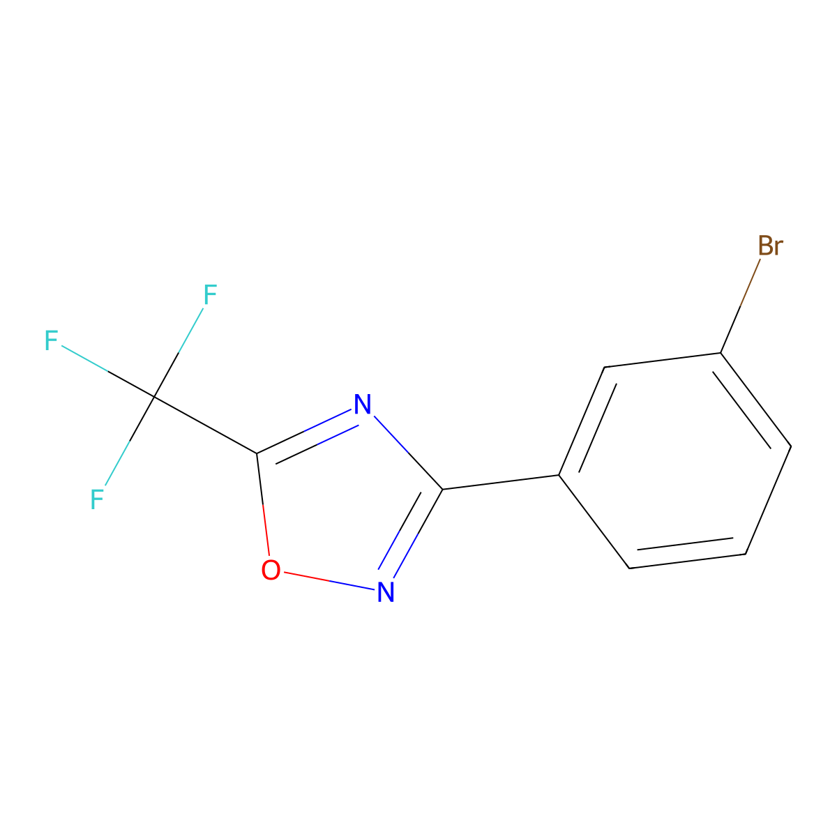 3-(3-Bromophenyl)-5-(trifluoromethyl)-1,2,4-oxadiazole molecular structure, CAS 1822790-55-5