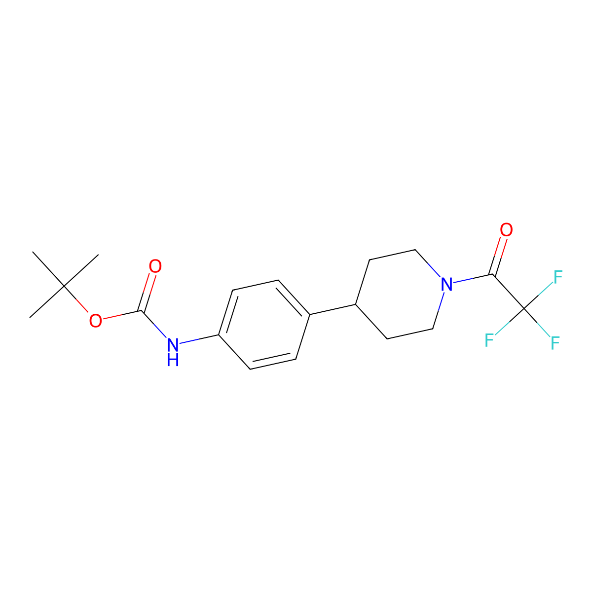 Tert-butyl 4-(1-(2,2,2-trifluoroacetyl)piperidin-4-yl)phenylcarbamate molecular structure, CAS 1822790-68-0