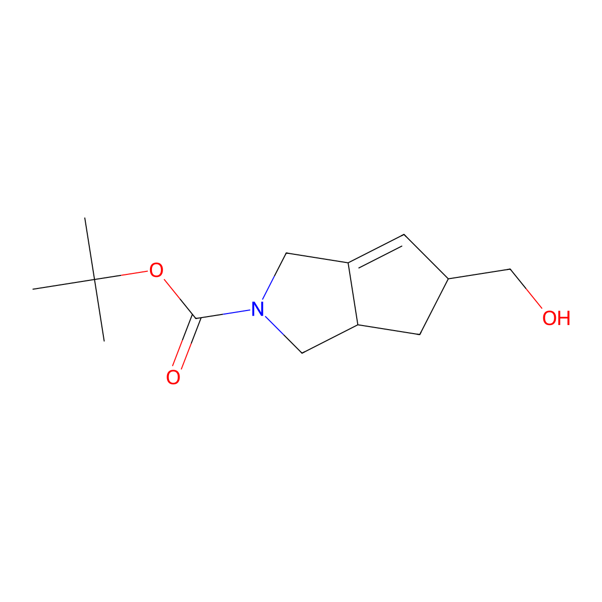 Tert-butyl 5-(hydroxymethyl)-3,5,6,6a-tetrahydro-1H-cyclopenta[c]pyrrole-2-carboxylate molecular structure, CAS 1822791-33-2