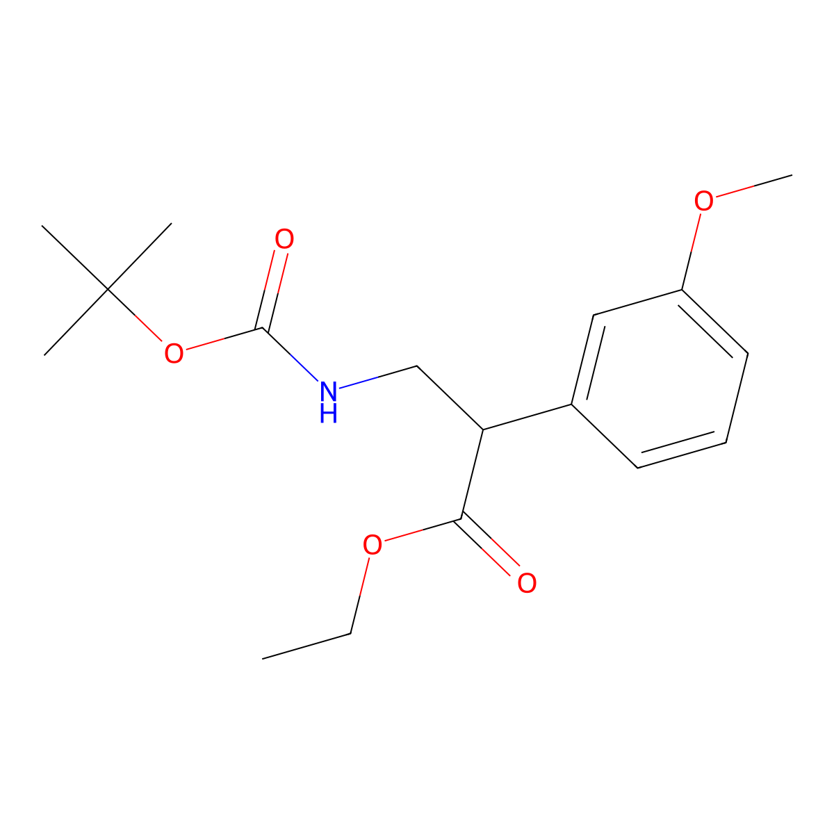 Ethyl 3-{[(tert-butoxy)carbonyl]amino}-2-(3-methoxyphenyl)propanoate molecular structure, CAS 1822792-03-9