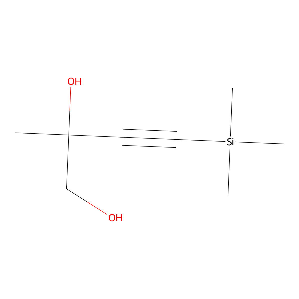 2-Methyl-4-(trimethylsilyl)but-3-yne-1,2-diol molecular structure, CAS 1822793-14-5
