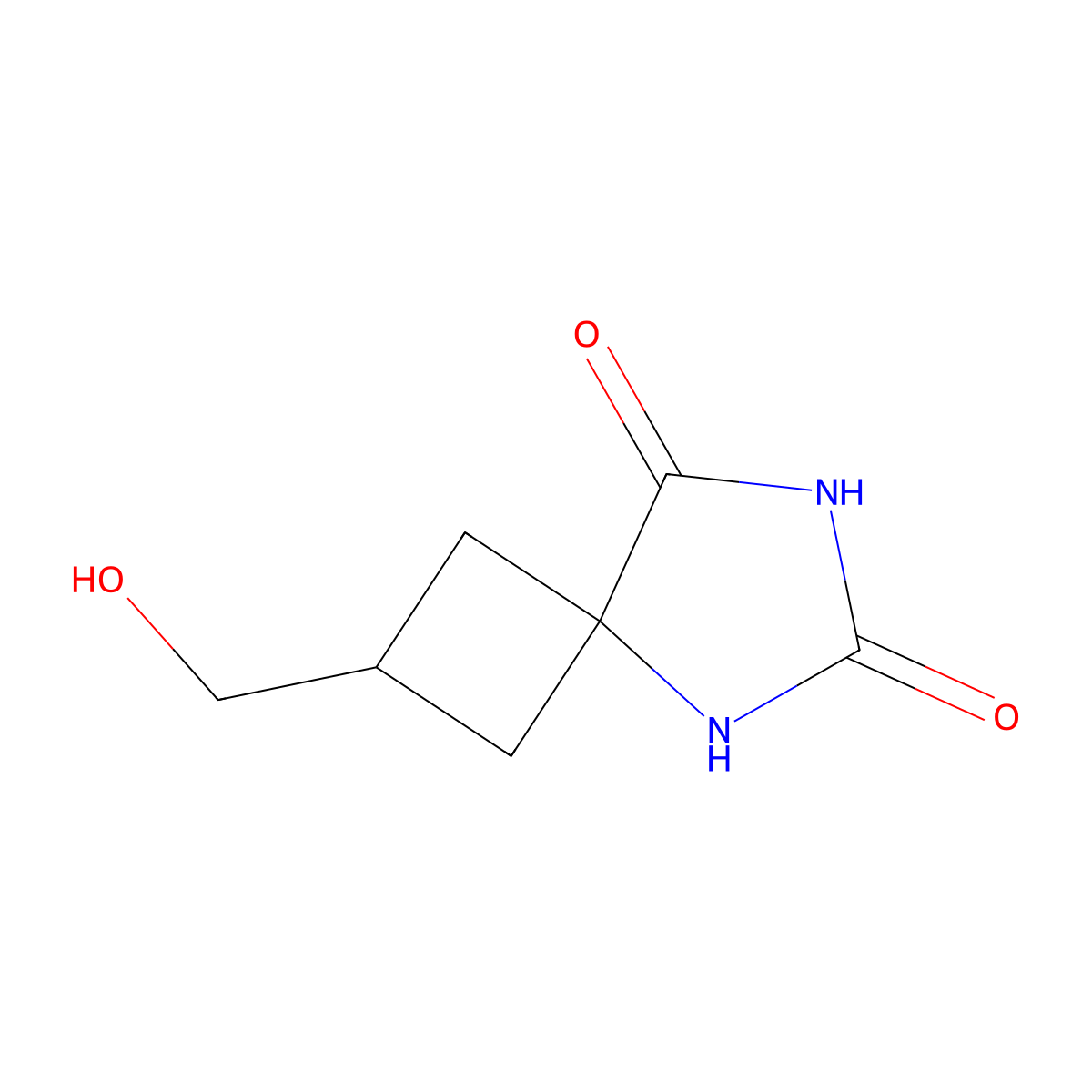 2-(Hydroxymethyl)-5,7-diazaspiro[3.4]octane-6,8-dione molecular structure, CAS 1822793-55-4