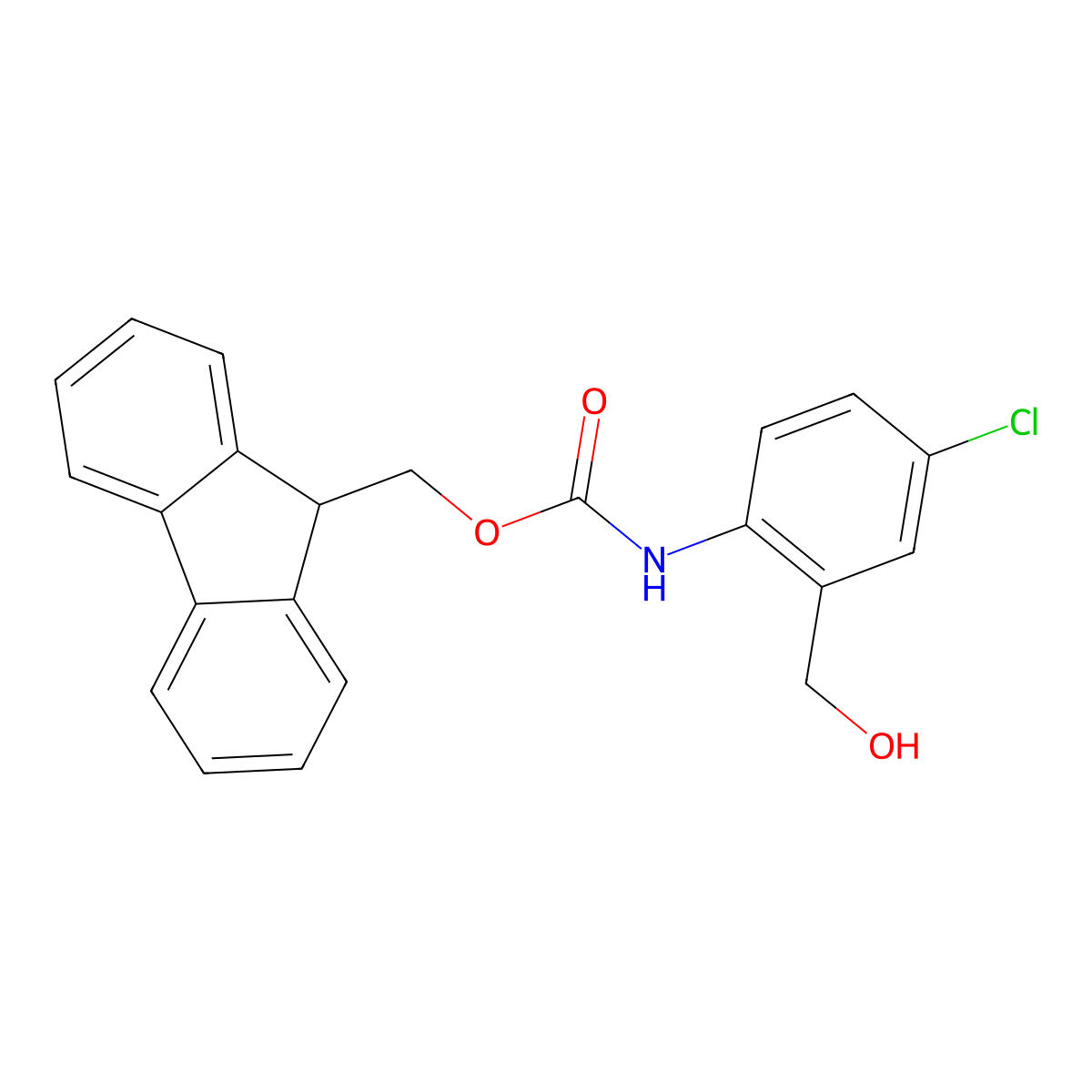 (9H-fluoren-9-yl)methyl N-[4-chloro-2-(hydroxymethyl)phenyl]carbamate molecular structure, CAS 1822794-21-7