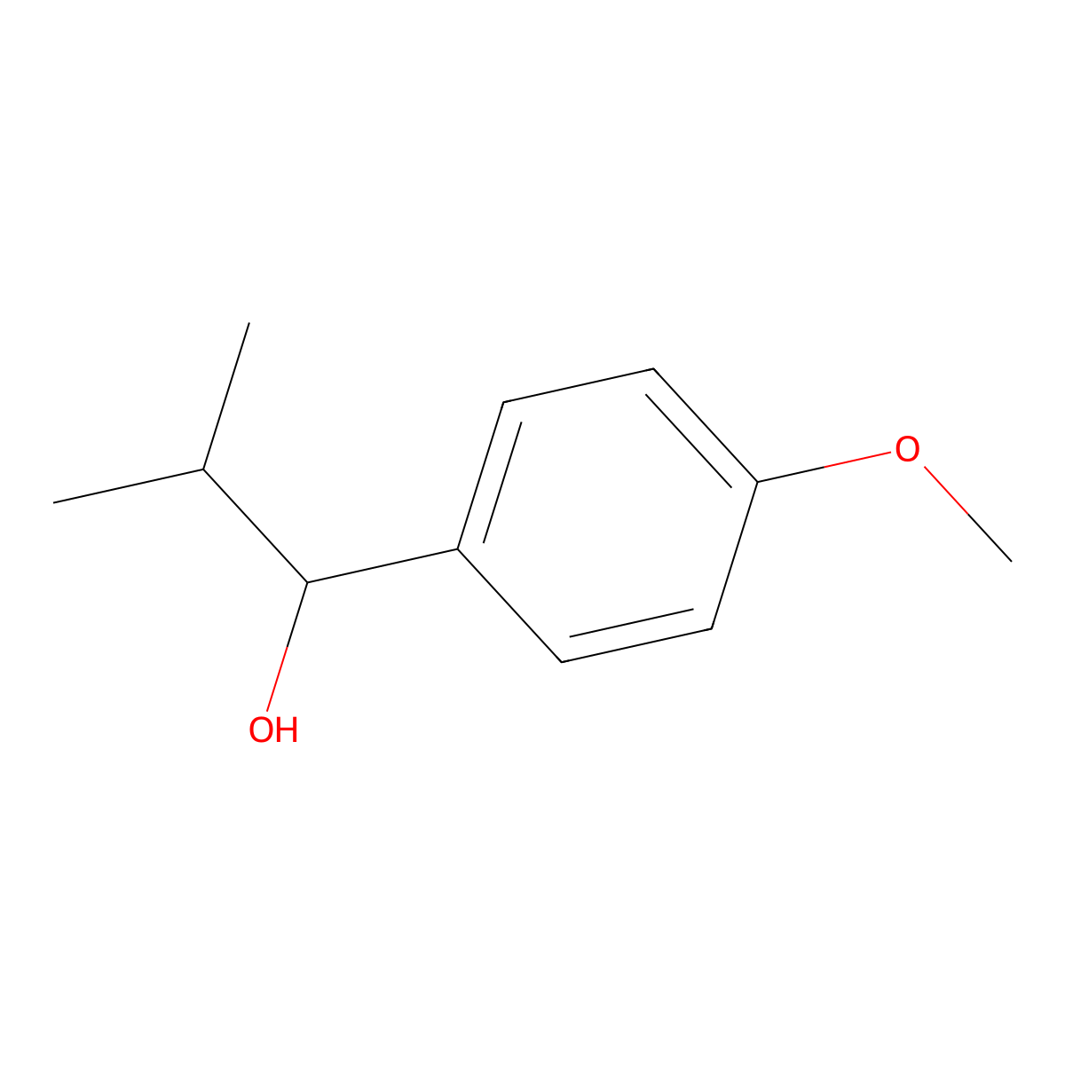 1-(4-Methoxyphenyl)-2-methylpropan-1-ol molecular structure, CAS 18228-46-1