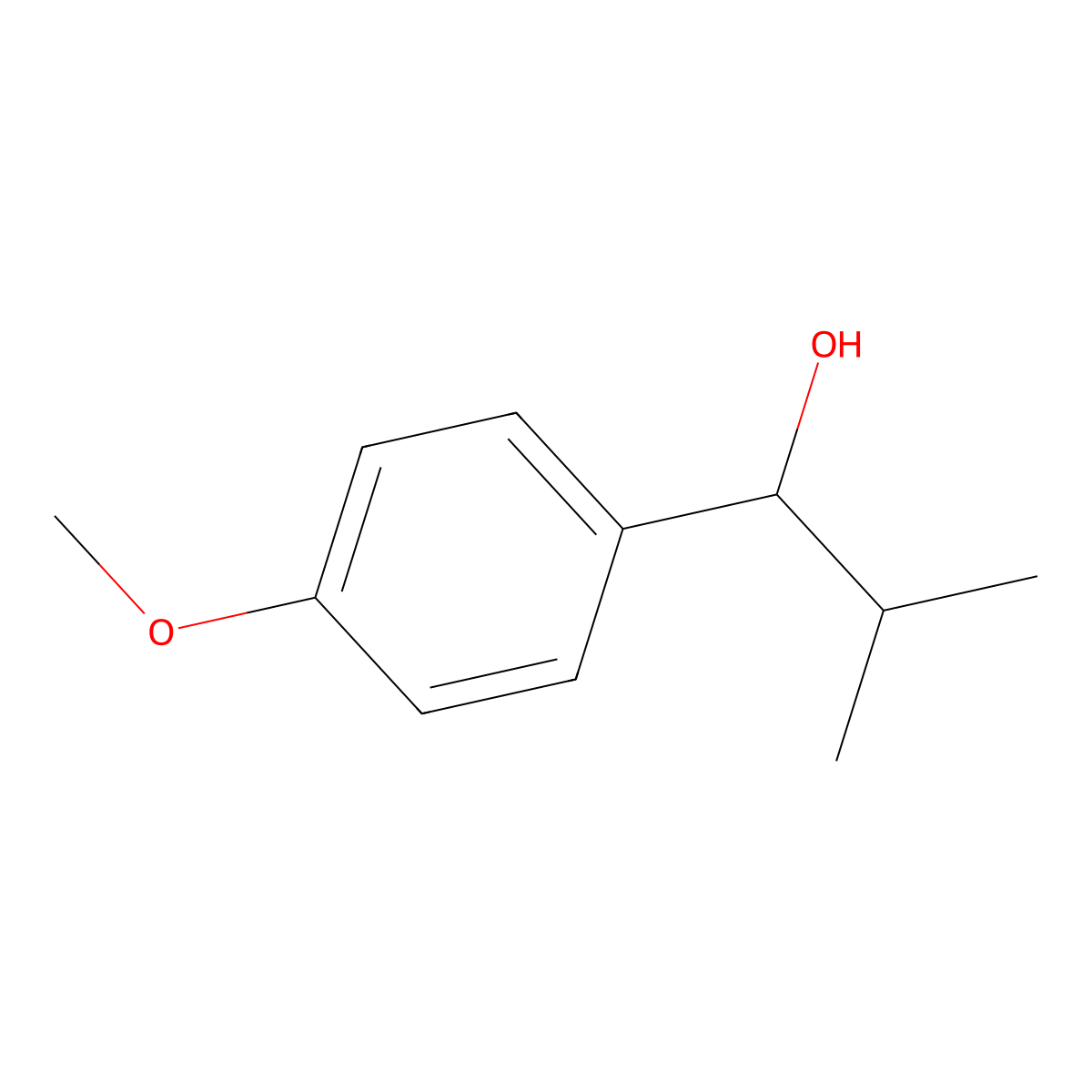 1-(4-Methoxyphenyl)-2-methylpropan-1-ol molecular structure, CAS 18228-46-1