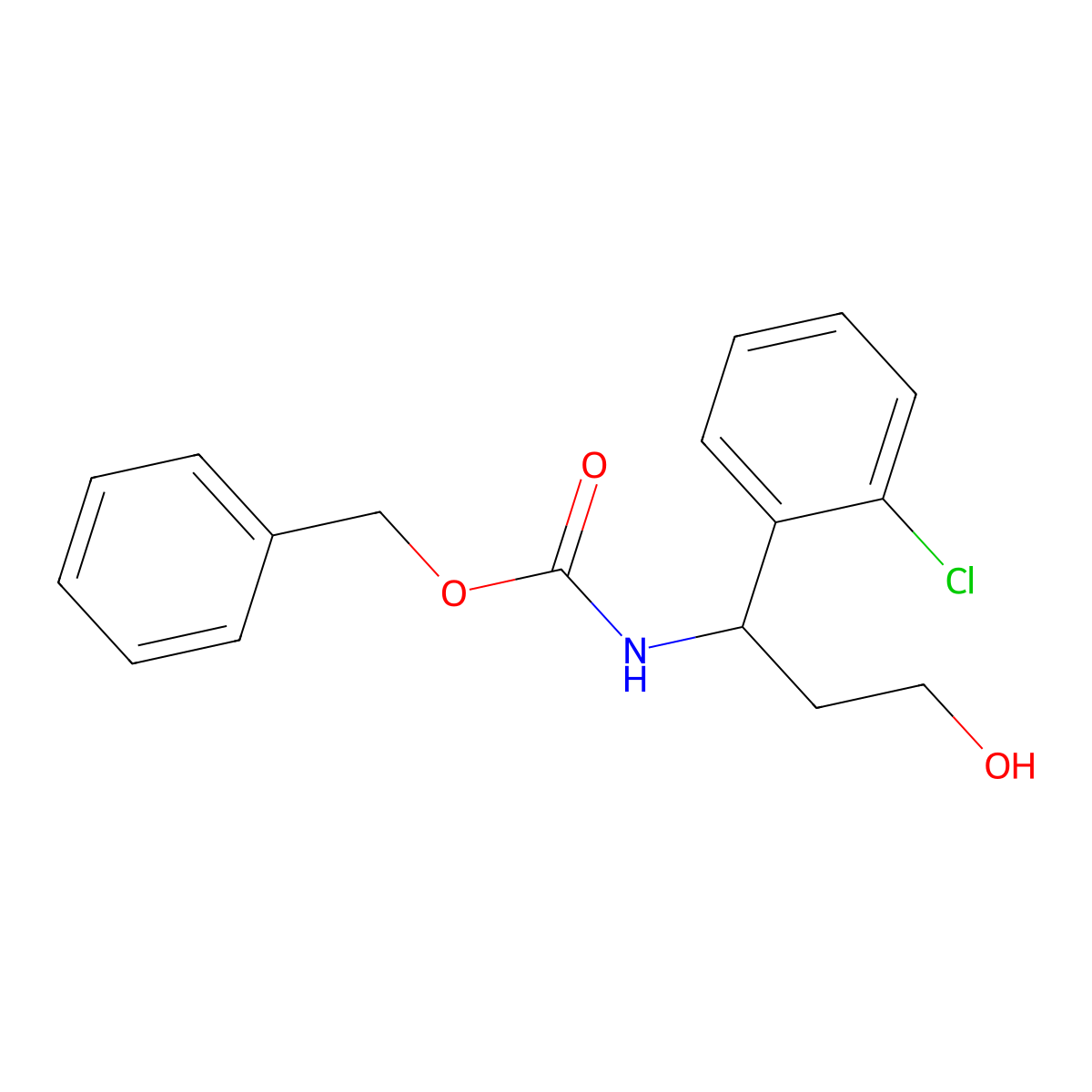benzyl N-[1-(2-chlorophenyl)-3-hydroxypropyl]carbamate molecular structure, CAS 1822801-31-9