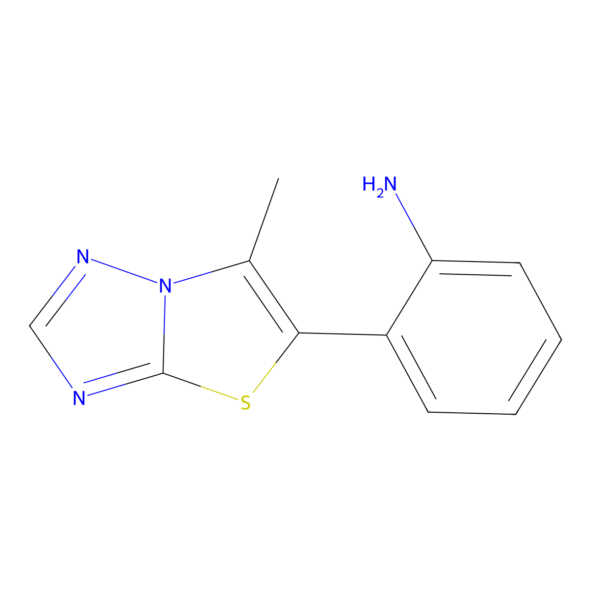 2-(6-Methylthiazolo[3,2-B][1,2,4]triazol-5-YL)aniline molecular structure, CAS 1822801-79-5