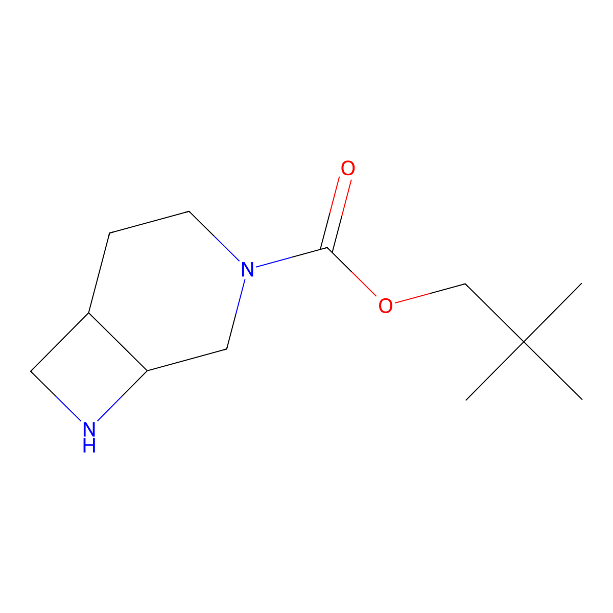 Neopentyl 3,8-diazabicyclo[4.2.0]octane-3-carboxylate molecular structure, CAS 1822802-72-1