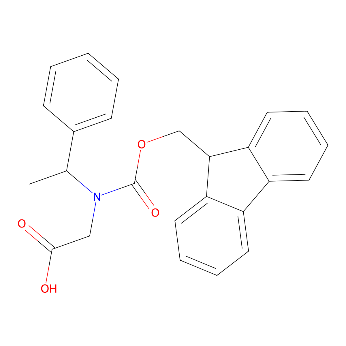2-({[(9H-fluoren-9-yl)methoxy]carbonyl}(1-phenylethyl)amino)acetic acid molecular structure, CAS 1822804-28-3