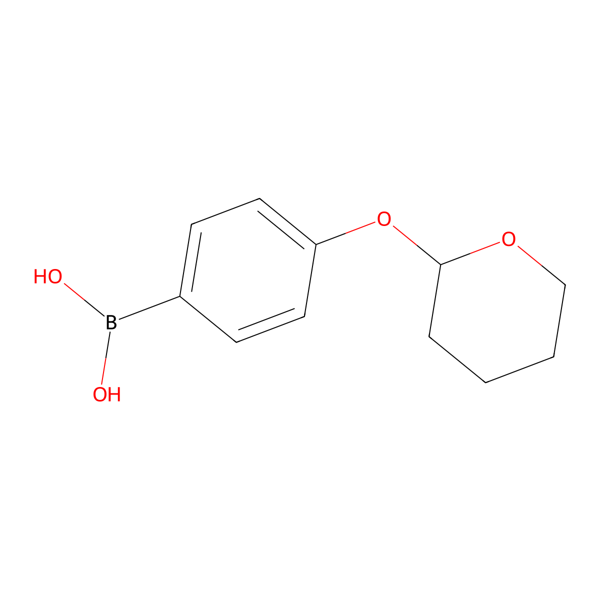 4-(Tetrahydro-2H-pyran-2-yloxy)phenylboronic Acid (contains varying amounts of Anhydride) molecular structure, CAS 182281-01-2