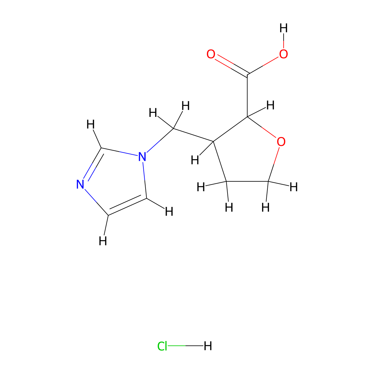 3-[(1H-Imidazol-1-yl)methyl]oxolane-2-carboxylic acid hydrochloride molecular structure, CAS 1822810-03-6