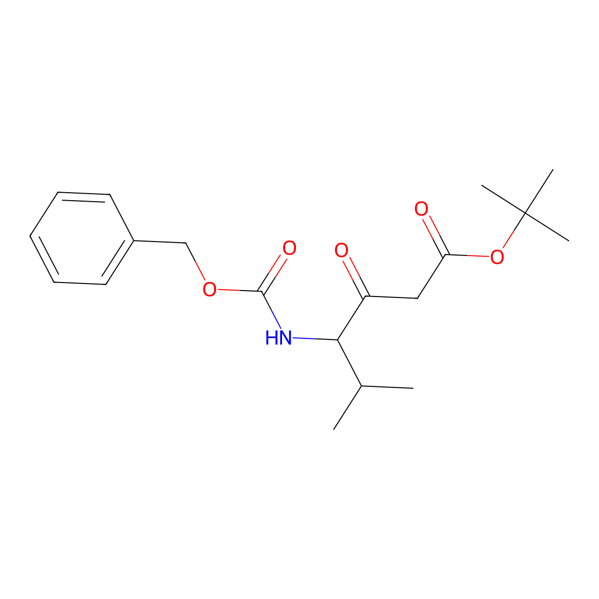 tert-Butyl 4-(((benzyloxy)carbonyl)amino)-5-methyl-3-oxohexanoate molecular structure, CAS 1822810-13-8