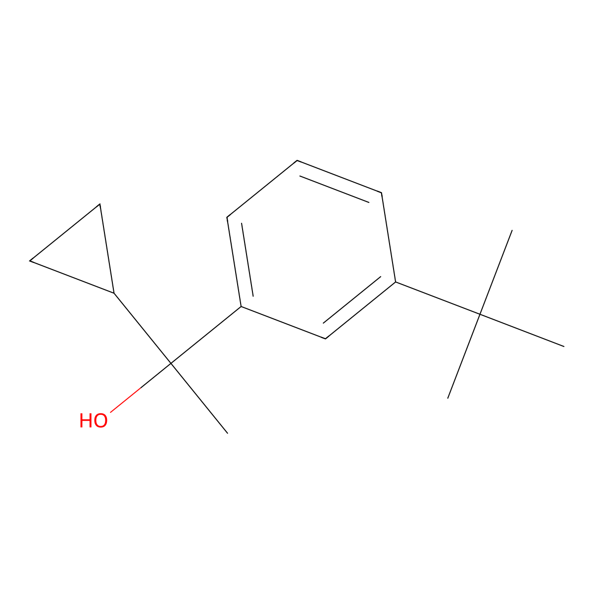 1-(3-tert-Butylphenyl)-1-cyclopropyl ethanol molecular structure, CAS 1822810-49-0