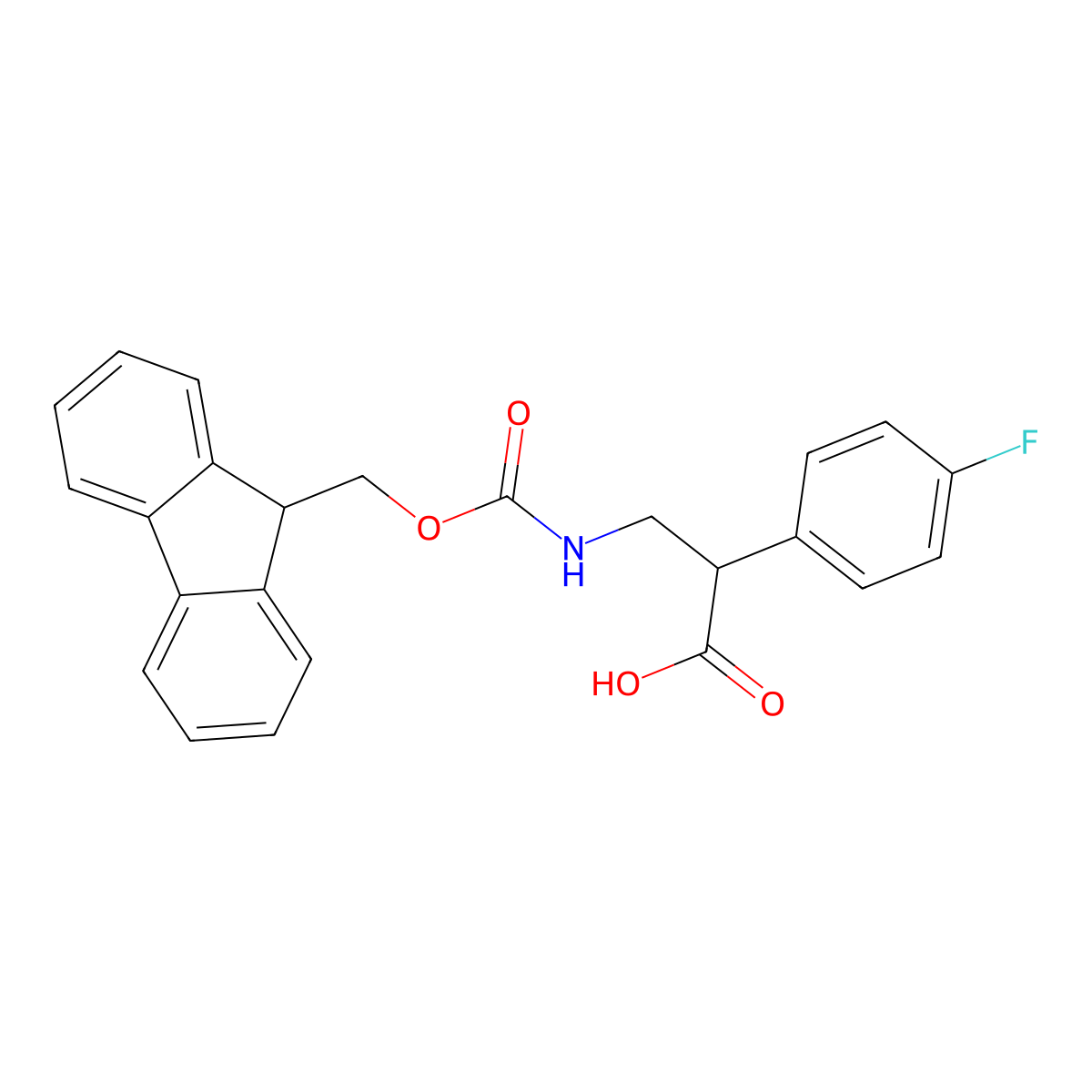 3-({[(9H-fluoren-9-yl)methoxy]carbonyl}amino)-2-(4-fluorophenyl)propanoic acid molecular structure, CAS 1822811-69-7