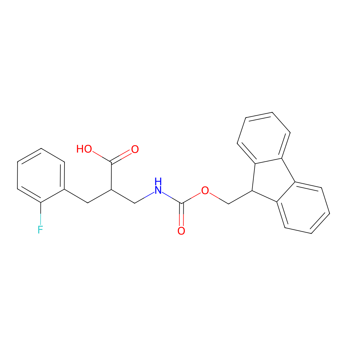 3-({[(9H-fluoren-9-yl)methoxy]carbonyl}amino)-2-[(2-fluorophenyl)methyl]propanoic acid molecular structure, CAS 1822811-77-7