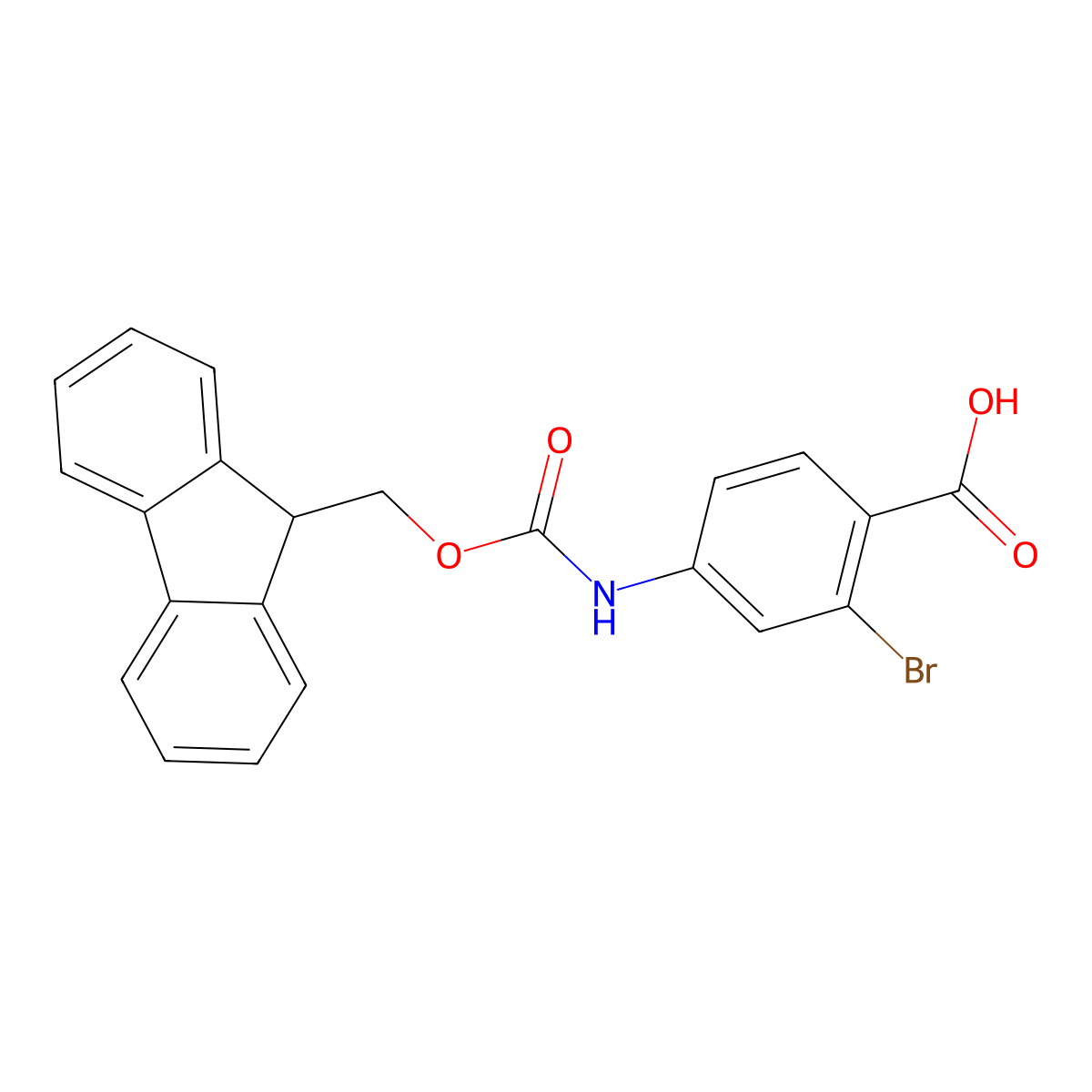 2-Bromo-4-({[(9h-fluoren-9-yl)methoxy]carbonyl}amino)benzoic acid molecular structure, CAS 1822814-42-5