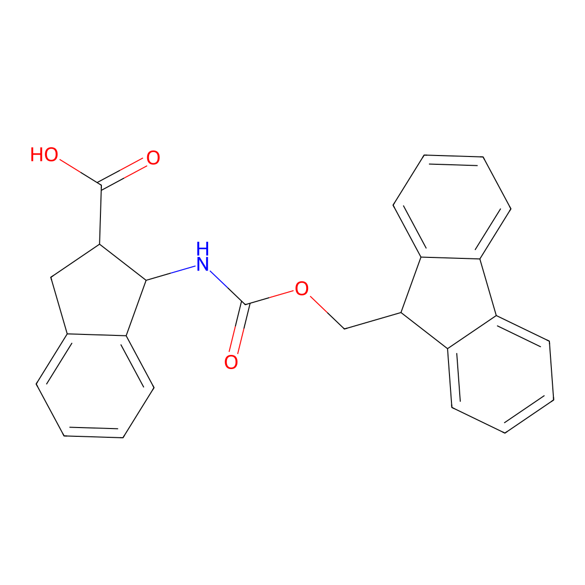 1-({[(9H-fluoren-9-yl)methoxy]carbonyl}amino)-2,3-dihydro-1H-indene-2-carboxylic acid molecular structure, CAS 1822815-26-8