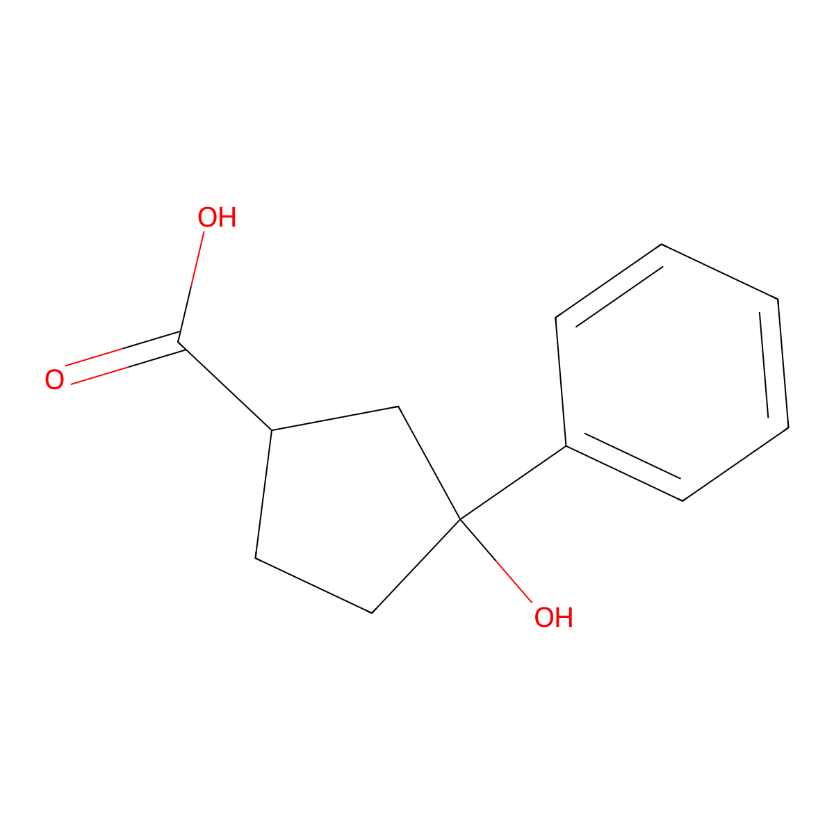3-Hydroxy-3-phenylcyclopentane-1-carboxylic acid molecular structure, CAS 1822817-37-7