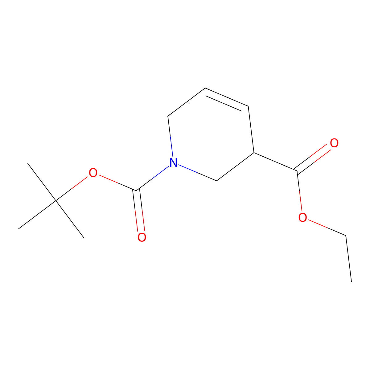 1-Tert-butyl 3-ethyl 1,2,3,6-tetrahydropyridine-1,3-dicarboxylate molecular structure, CAS 1822817-53-7