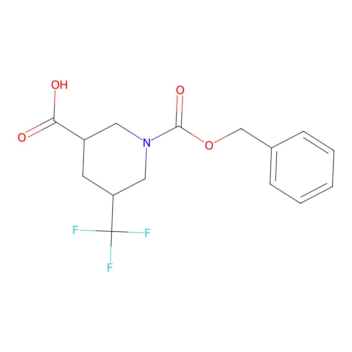 1-((Benzyloxy)carbonyl)-5-(trifluoromethyl)piperidine-3-carboxylic acid molecular structure, CAS 1822817-65-1