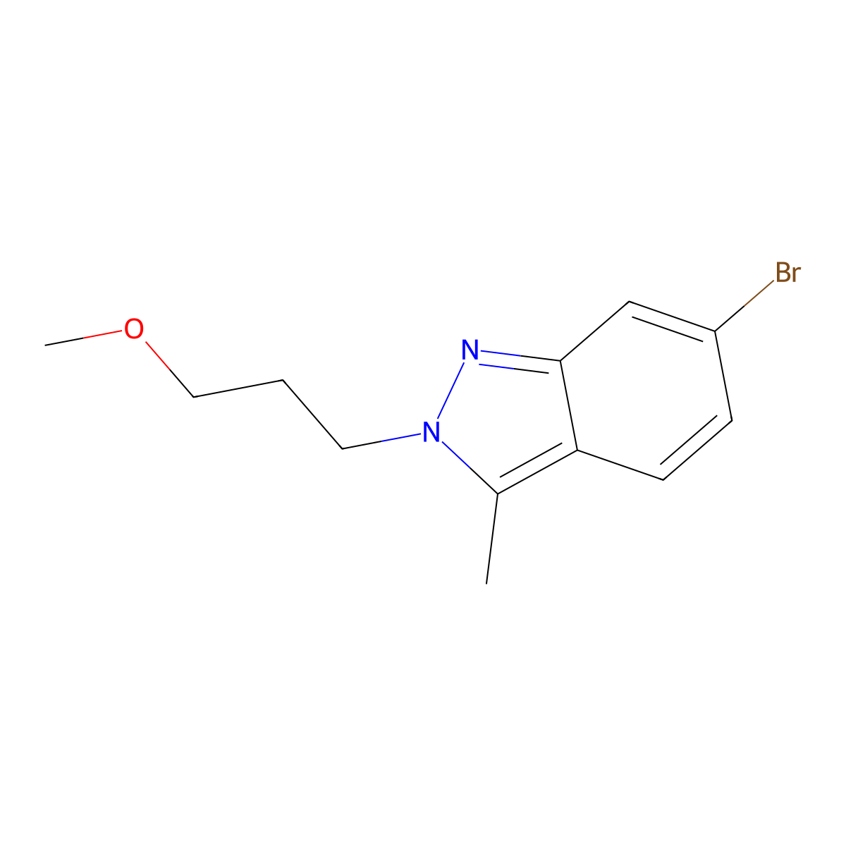 6-Bromo-2-(3-methoxypropyl)-3-methyl-2H-indazole molecular structure, CAS 1822817-70-8