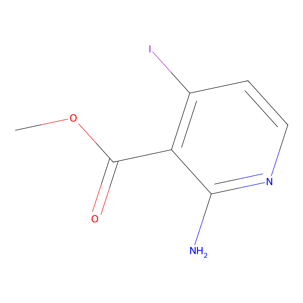2-Amino-4-iodo-nicotinic acid methyl ester molecular structure, CAS 1822818-22-3