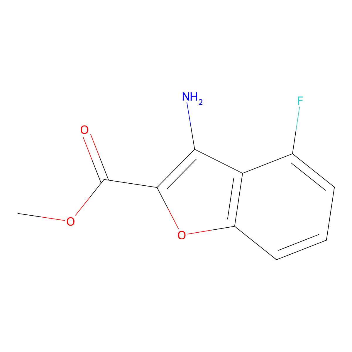 3-Amino-4-fluoro-benzofuran-2-carboxylic acid methyl ester molecular structure, CAS 1822818-28-9