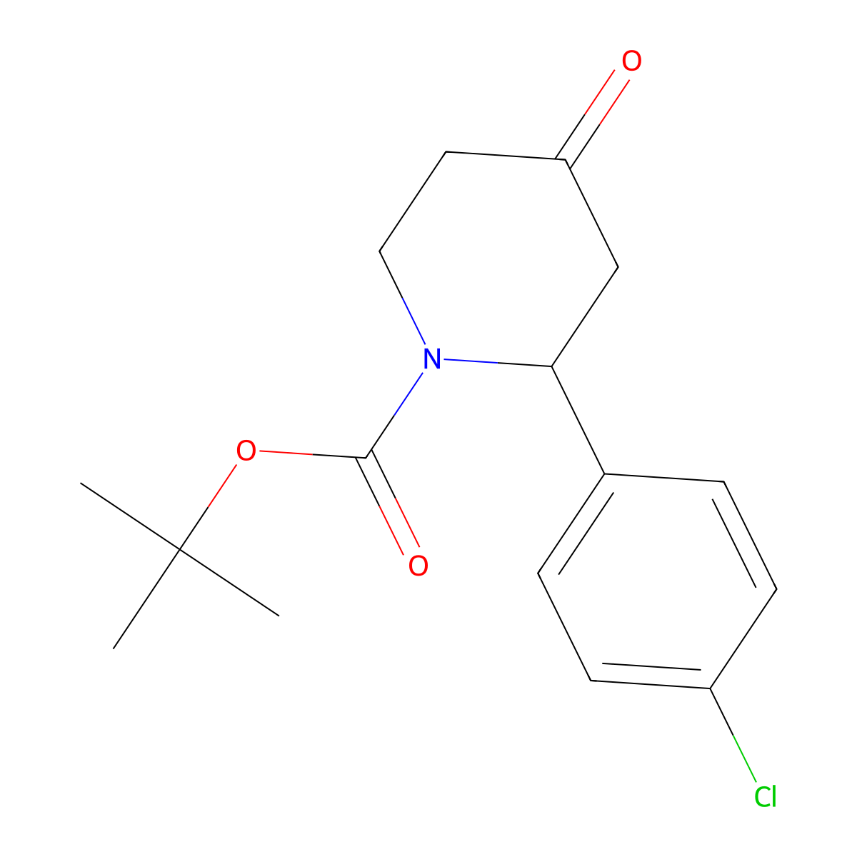 tert-Butyl 2-(4-chlorophenyl)-4-oxopiperidine-1-carboxylate molecular structure, CAS 1822819-41-9