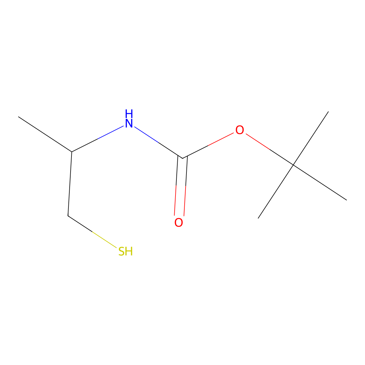 tert-Butyl N-(1-sulfanylpropan-2-yl)carbamate molecular structure, CAS 1822820-37-0