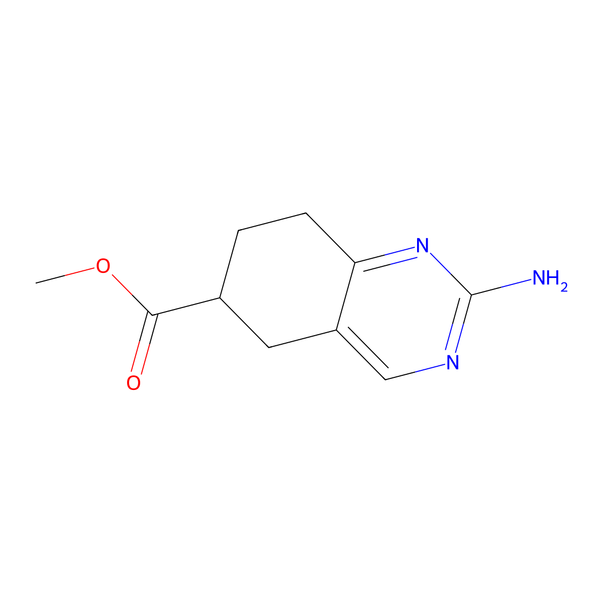 Methyl 2-amino-5,6,7,8-tetrahydroquinazoline-6-carboxylate molecular structure, CAS 1822822-03-6