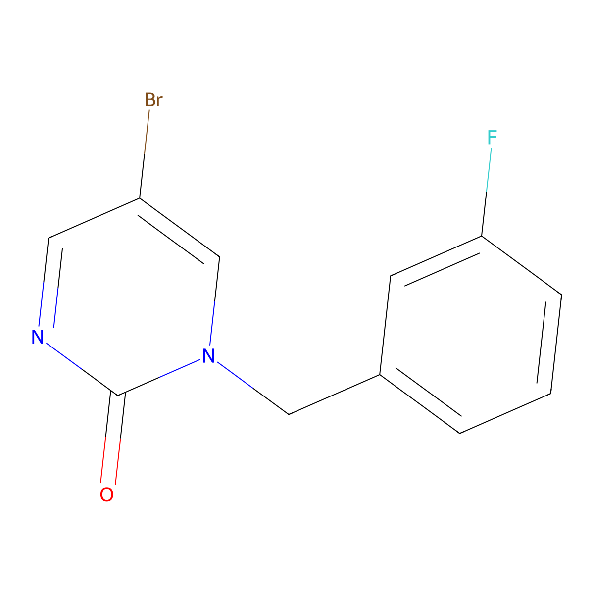 5-Bromo-1-(3-fluorobenzyl)pyrimidin-2(1H)-one molecular structure, CAS 1822826-57-2