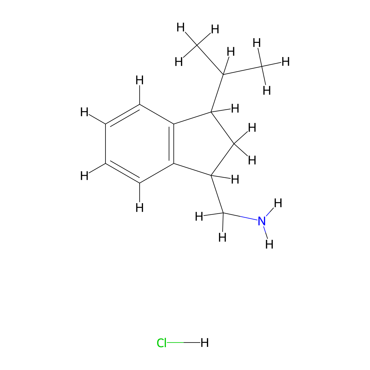 [3-(propan-2-yl)-2,3-dihydro-1H-inden-1-yl]methanamine hydrochloride molecular structure, CAS 1822826-61-8