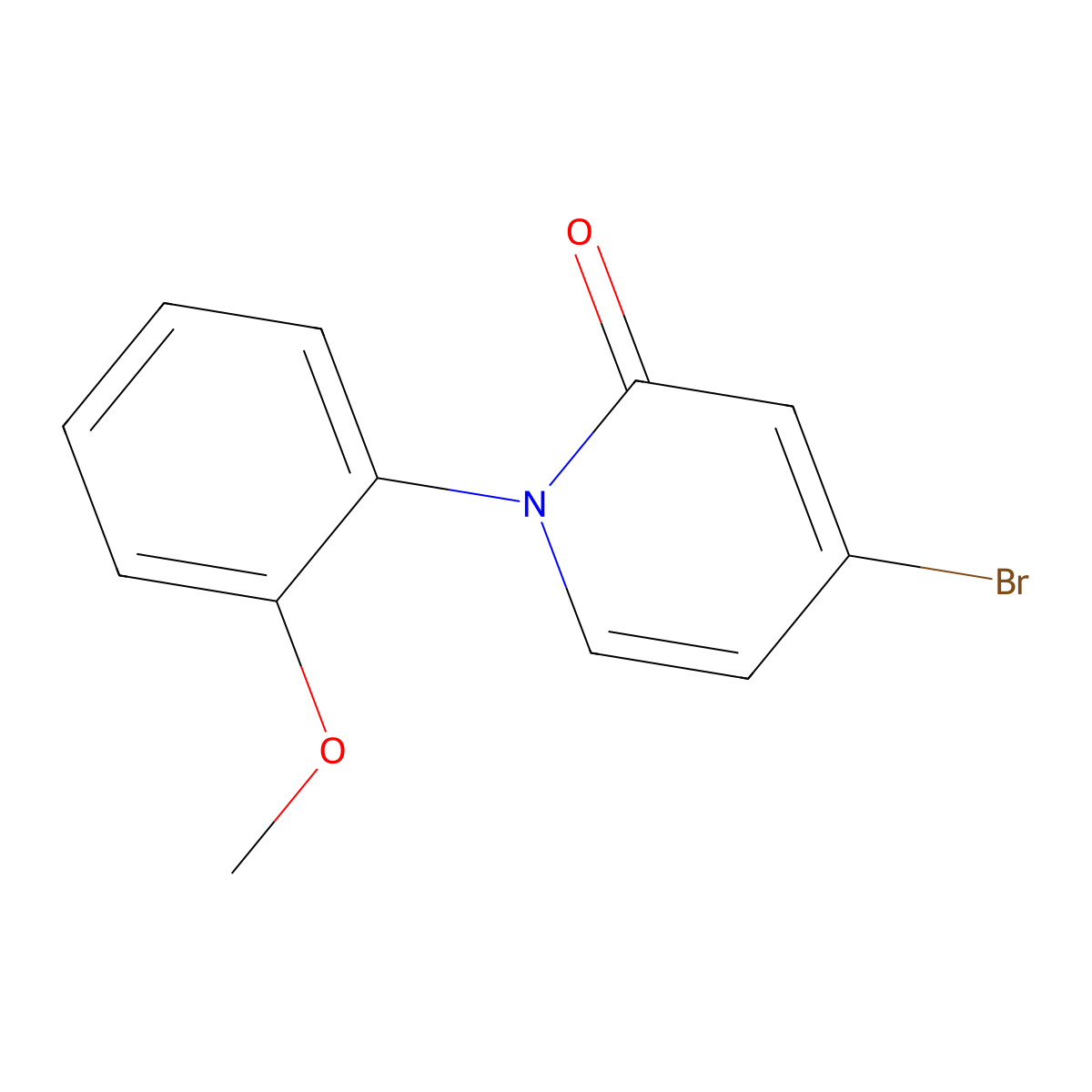 4-Bromo-1-(2-methoxyphenyl)pyridin-2(1H)-one molecular structure, CAS 1822826-89-0