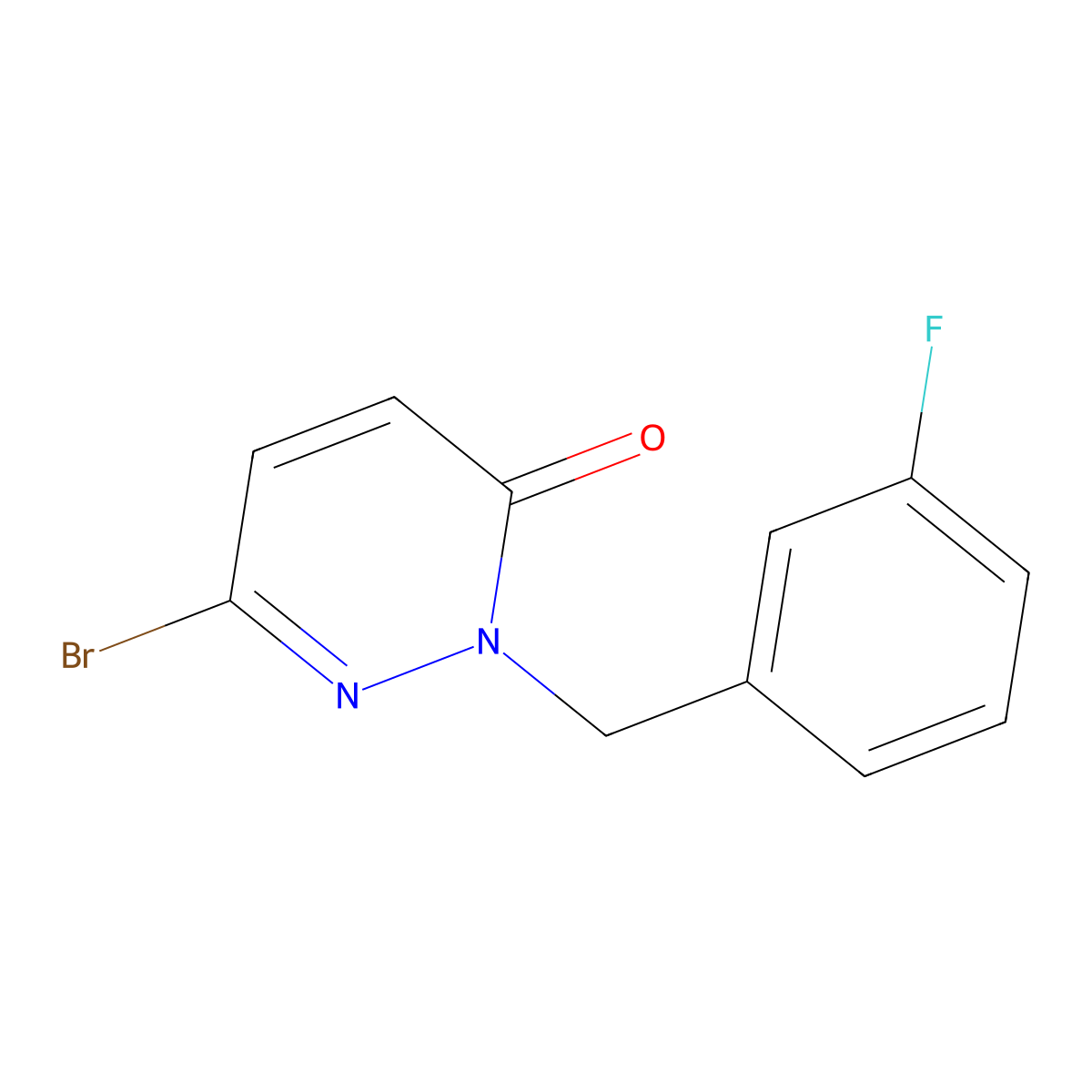 6-Bromo-2-(3-fluorobenzyl)pyridazin-3(2H)-one molecular structure, CAS 1822826-95-8