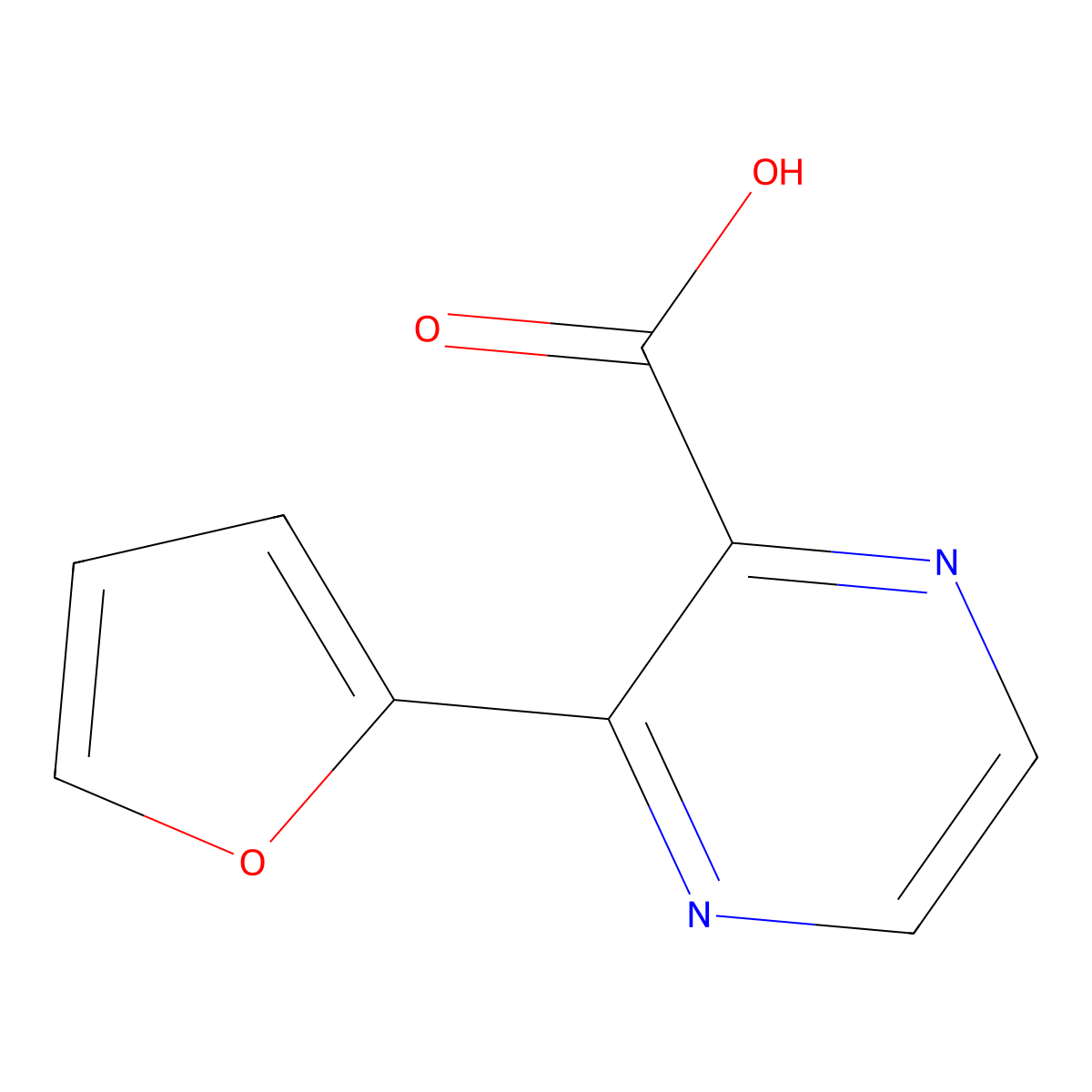 3-(Furan-2-yl)pyrazine-2-carboxylic acid molecular structure, CAS 1822827-80-4