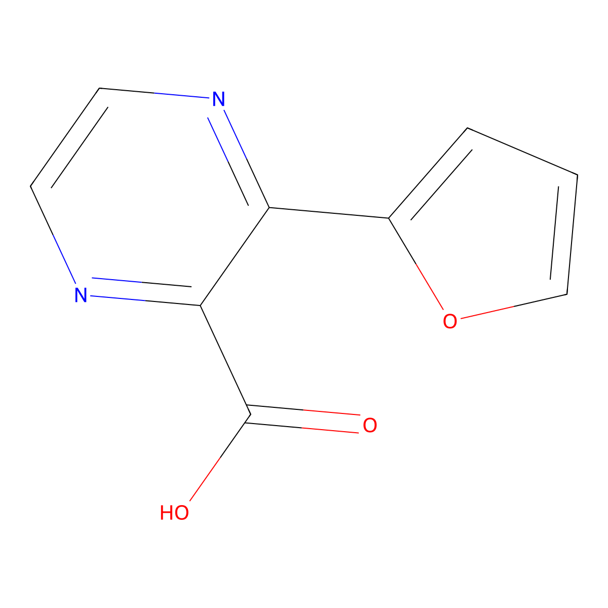 3-(Furan-2-yl)pyrazine-2-carboxylic acid molecular structure, CAS 1822827-80-4