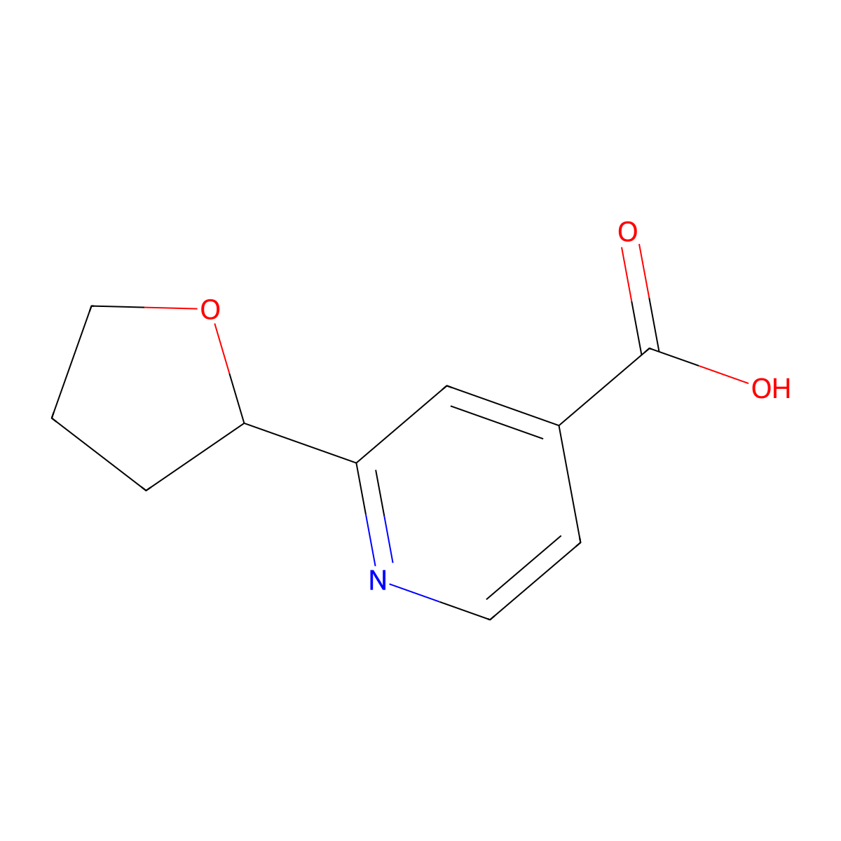 2-(Oxolan-2-yl)pyridine-4-carboxylic acid molecular structure, CAS 1822828-04-5