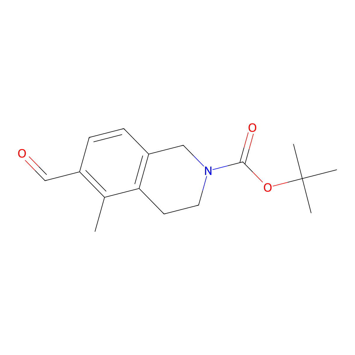Tert-butyl 6-formyl-5-methyl-1,2,3,4-tetrahydroisoquinoline-2-carboxylate molecular structure, CAS 1822829-19-5