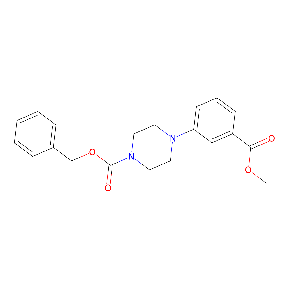 Benzyl 4-(3-(methoxycarbonyl)phenyl)piperazine-1-carboxylate molecular structure, CAS 1822829-52-6
