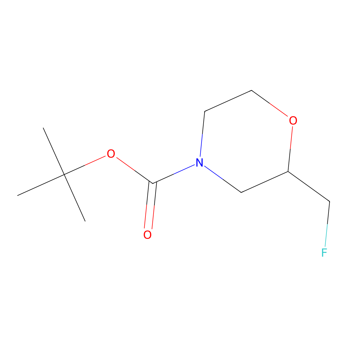 Tert-butyl 2-(fluoromethyl)morpholine-4-carboxylate molecular structure, CAS 1822831-03-7