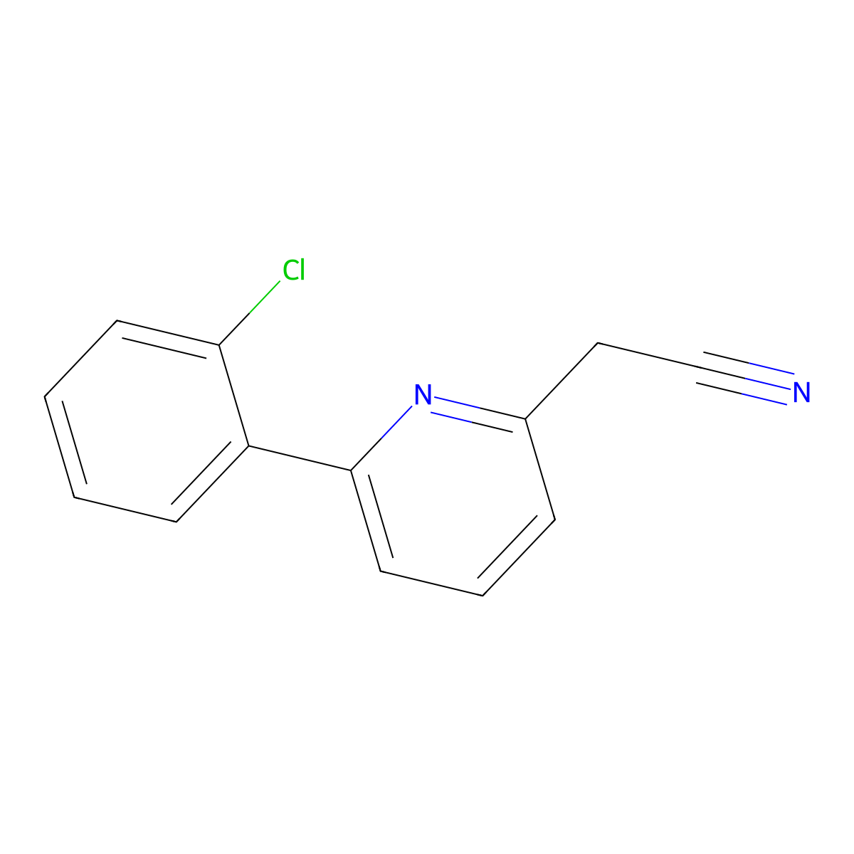 2-(6-(2-Chlorophenyl)pyridin-2-yl)acetonitrile molecular structure, CAS 1822833-27-1