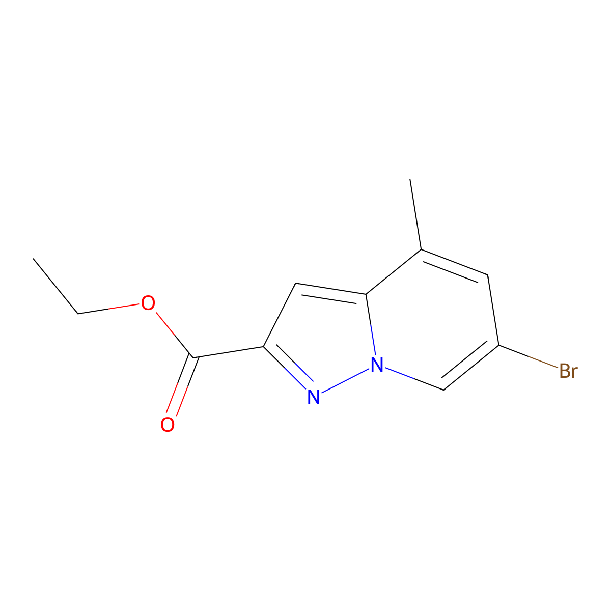 Ethyl 6-bromo-4-methylpyrazolo[1,5-a]pyridine-2-carboxylate molecular structure, CAS 1822835-40-4